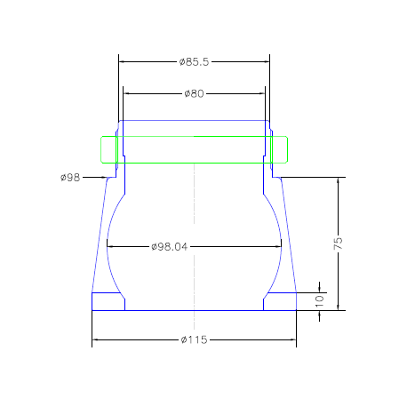 BOTTOM ALUMINIUM OUTER RACE JP101407 PETP FOR Ø 98EXT INNER BALL