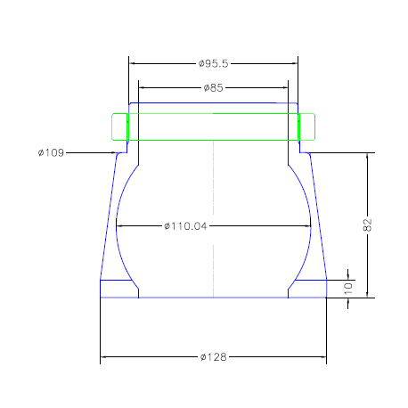 BOTTOM ALUMINIUM OUTER RACE JP101408 PETP FOR Ø 109EXT INNER BALL