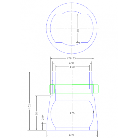 BOTTOM OUTER RACE JP101405 PETP FOR Ø 75EXT INNER BALL