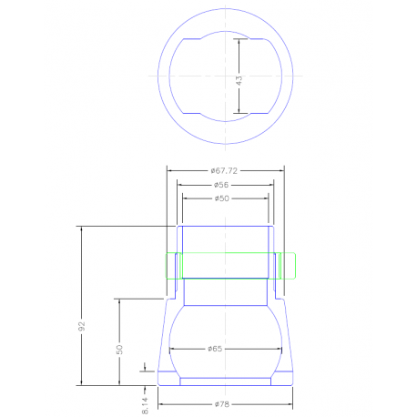 BOTTOM OUTER RACE JP101404 PETP FOR Ø 65EXT INNER BALL