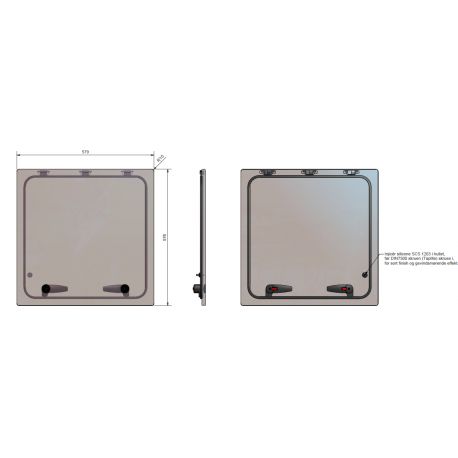 OUVRANT COMPLET NOIR DE PANNEAU CF25151 SERIE COMPACT FLUSH